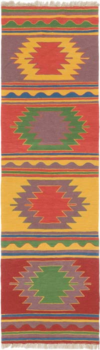 New Handwoven Turkish Kilim Runner - 2' 9" x 9' 7" (33" x 115")