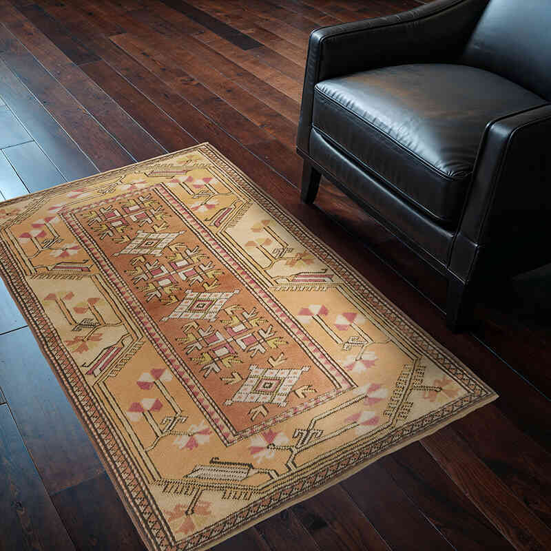 El Dokuma Vintage Halı - 94 cm x 140 cm - K0080099