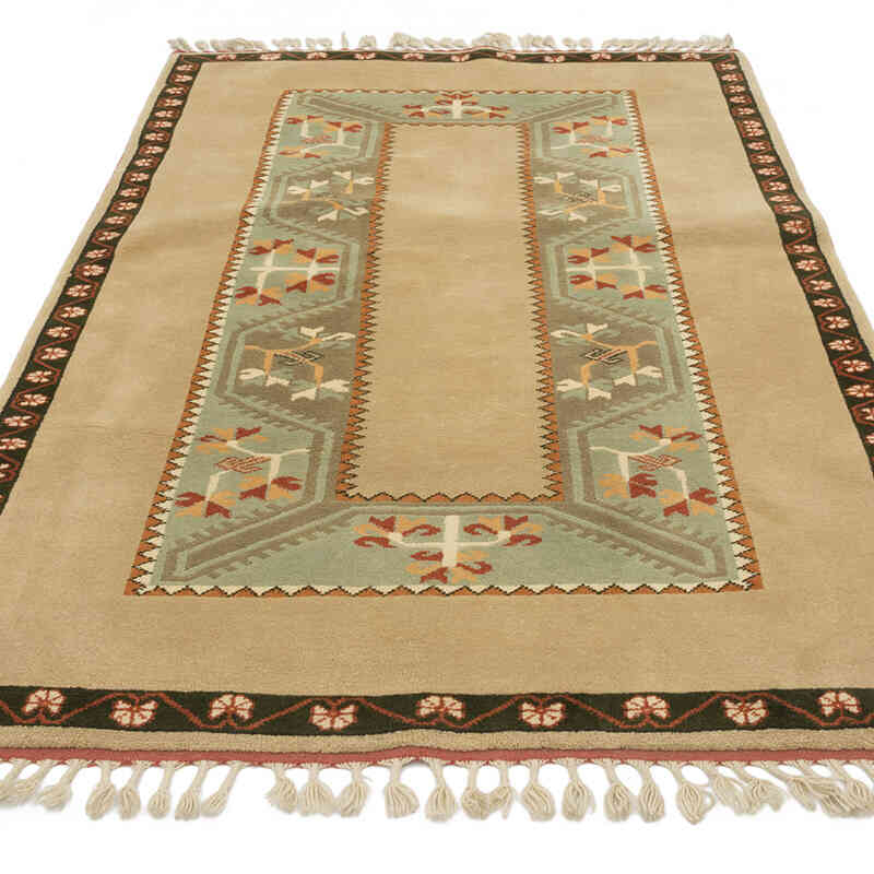 Alfombra Vintage Turca Anudada a Mano - 122 cm x 194 cm - K0080101