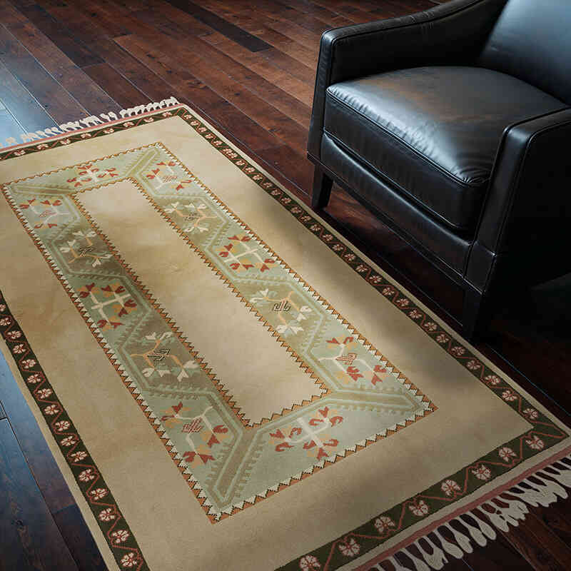 Alfombra Vintage Turca Anudada a Mano - 122 cm x 194 cm - K0080101