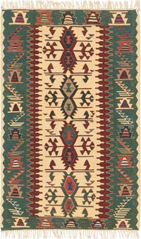 New Handwoven Turkish Kilim Rug - 3' 8" x 5' 10" (44" x 70")