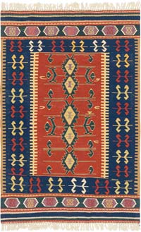 New Handwoven Turkish Kilim Rug - 3' 9" x 5' 9" (45" x 69")