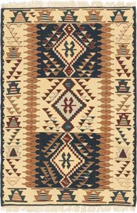 New Handwoven Turkish Kilim Rug - 3' 9" x 5' 7" (45" x 67")
