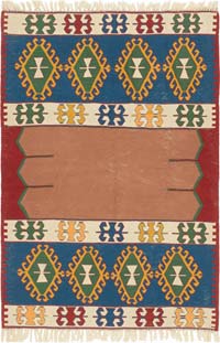 New Handwoven Turkish Kilim Rug - 3' 9" x 5' 6" (45" x 66")