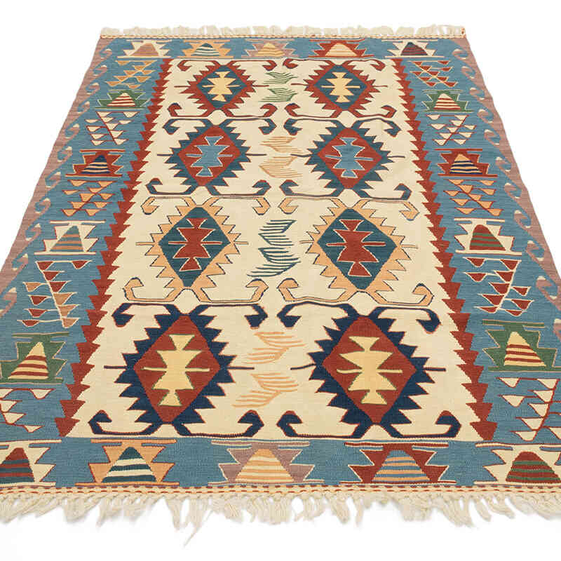 New Handwoven Turkish Kilim Rug - 3' 9" x 5' 6" (45" x 66") - K0080108