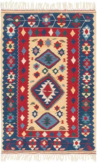 New Handwoven Turkish Kilim Rug - 3' 7" x 5' 4" (43" x 64")