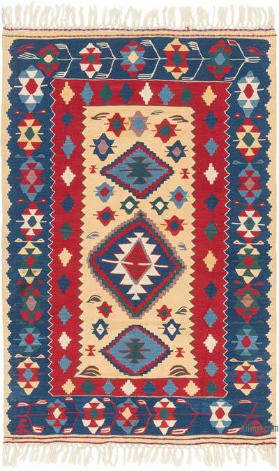 New Handwoven Turkish Kilim Rug - 3' 7" x 5' 4" (43" x 64")