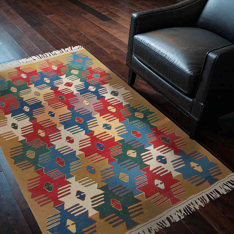 Nueva Alfombra Turca Kilim - 122 cm x 180 cm - K0080111