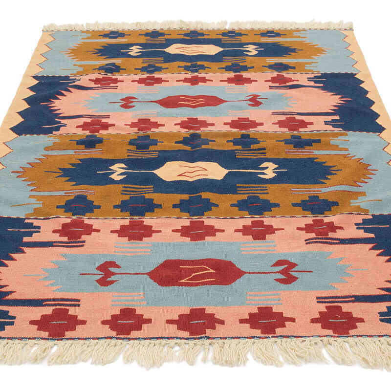 New Handwoven Turkish Kilim Rug - 3' 10" x 5' 5" (46" x 65") - K0080113