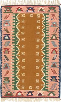 New Handwoven Turkish Kilim Rug - 3' 7" x 5' 7" (43" x 67")