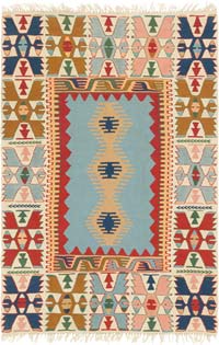 New Handwoven Turkish Kilim Rug - 4'  x 5' 10" (48" x 70")