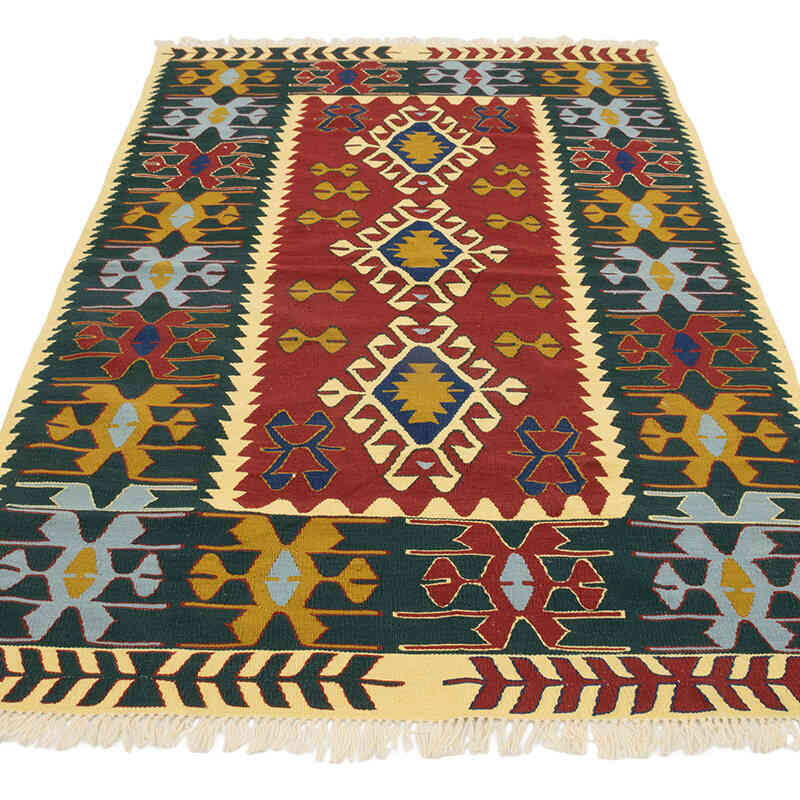 New Handwoven Turkish Kilim Rug - 3' 11" x 5' 10" (47" x 70") - K0080116