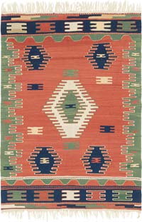 New Handwoven Turkish Kilim Rug - 3' 11" x 5' 7" (47" x 67")