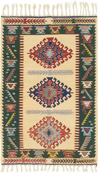 New Handwoven Turkish Kilim Rug - 3' 10" x 5' 9" (46" x 69")