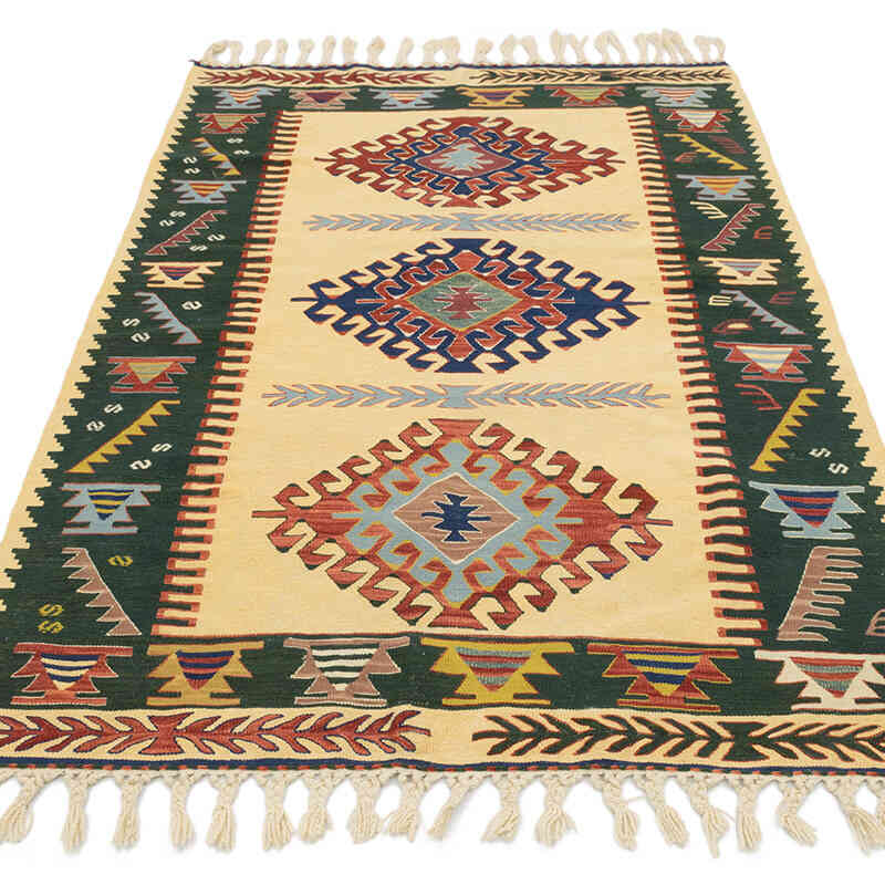 New Handwoven Turkish Kilim Rug - 3' 10" x 5' 9" (46" x 69") - K0080118