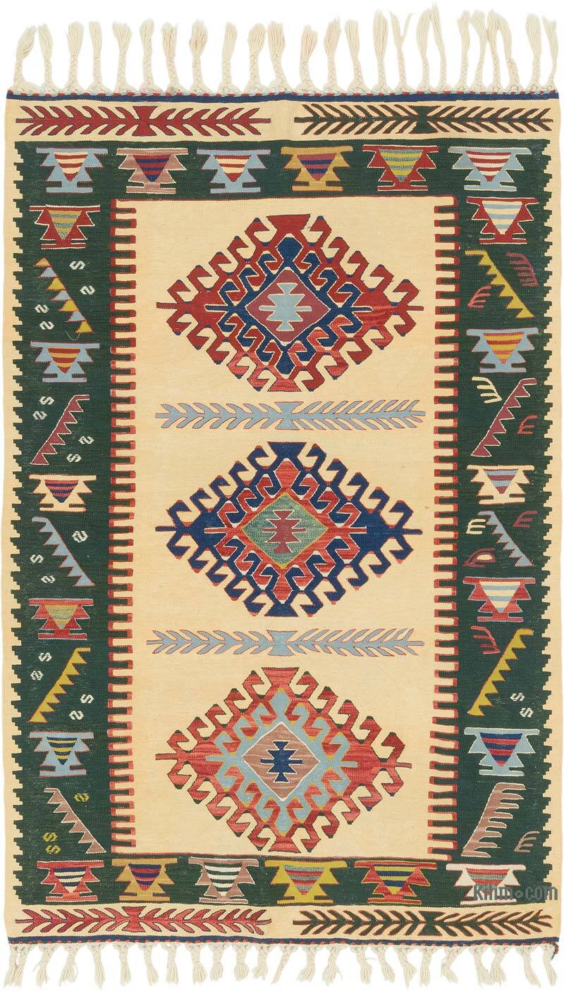 New Handwoven Turkish Kilim Rug - 3' 10" x 5' 9" (46" x 69") - K0080118