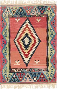 New Handwoven Turkish Kilim Rug - 3' 11" x 5' 11" (47" x 71")