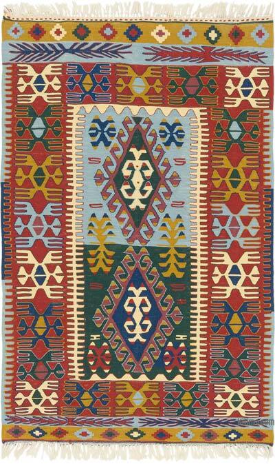 New Handwoven Turkish Kilim Rug - 3' 9" x 5' 11" (45" x 71")