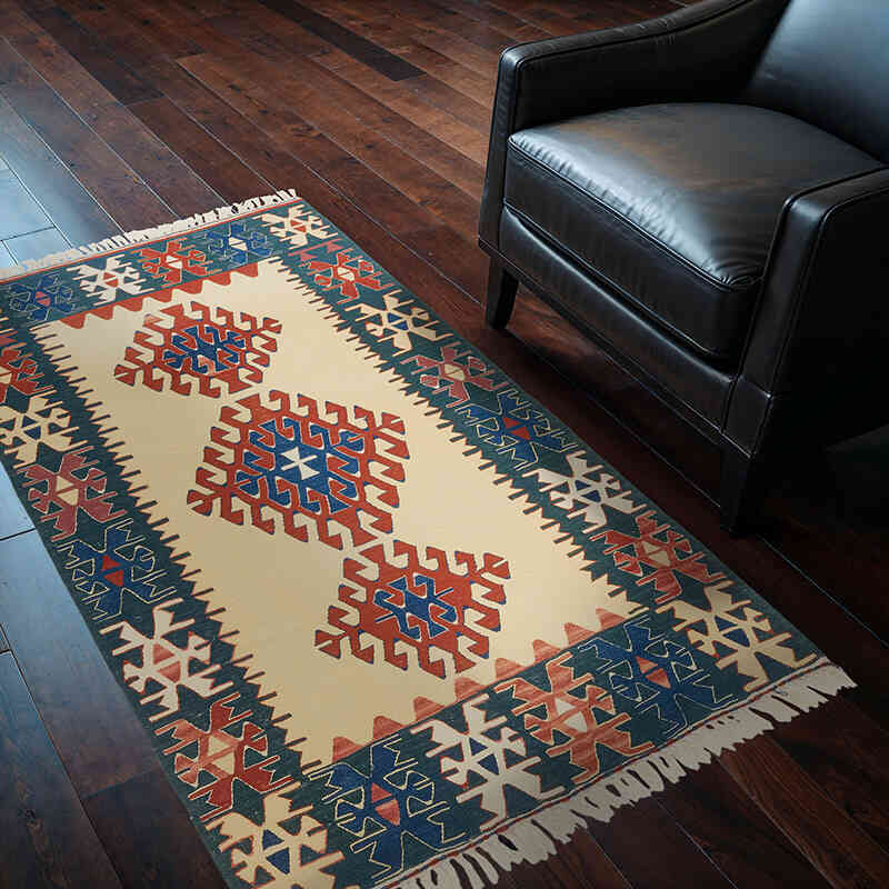 Yeni Kök Boya El Dokuma Kilim - 111 cm x 167 cm - K0080121