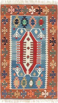 New Handwoven Turkish Kilim Rug - 3' 3" x 5' 7" (39" x 67")