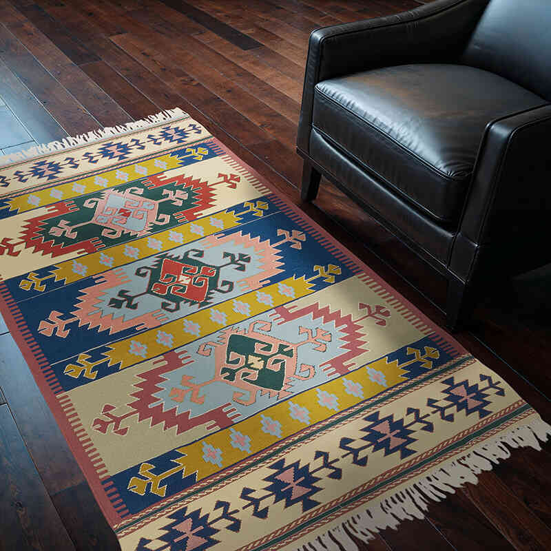 Yeni Kök Boya El Dokuma Kilim - 120 cm x 184 cm - K0080123