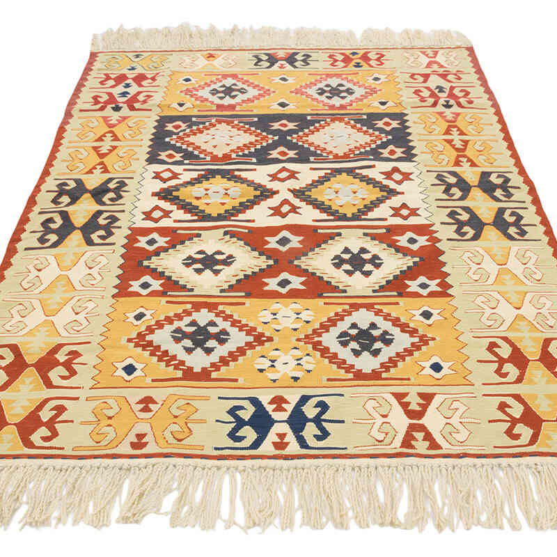 New Handwoven Turkish Kilim Rug - 3' 11" x 5' 7" (47" x 67") - K0080125
