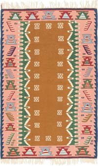 New Handwoven Turkish Kilim Rug - 3' 7" x 5' 7" (43" x 67")