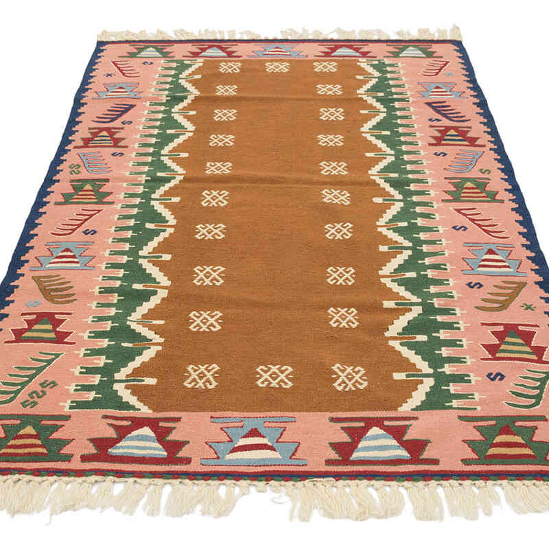 New Handwoven Turkish Kilim Rug - 3' 7" x 5' 7" (43" x 67") - K0080126