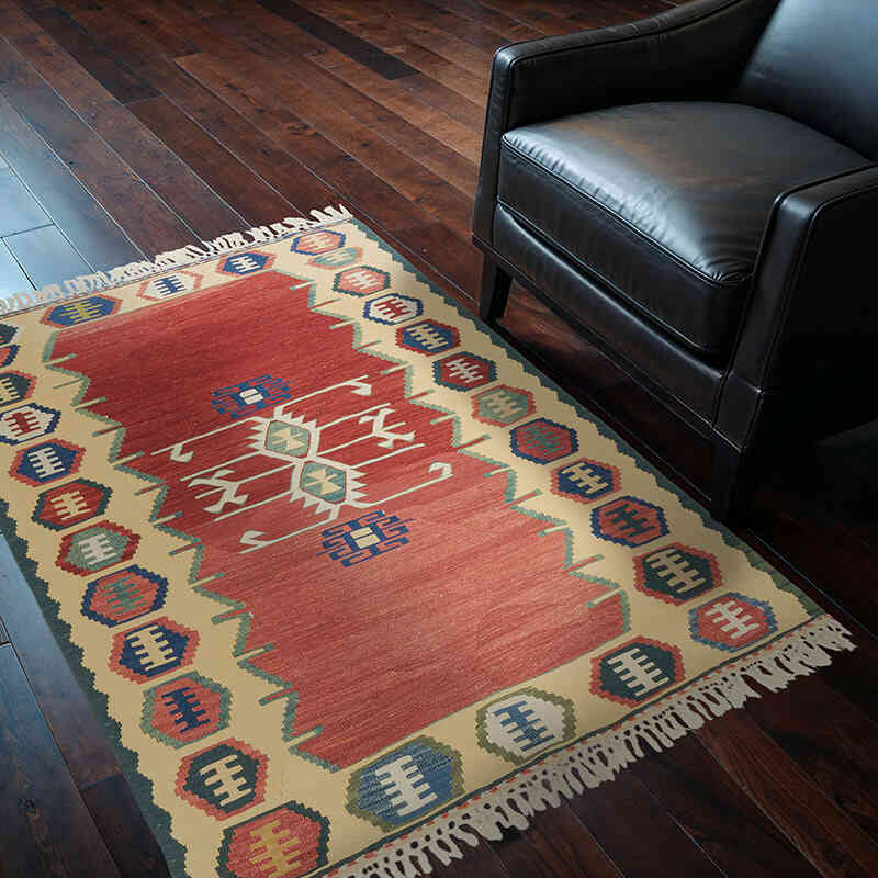 Nueva Alfombra Turca Kilim - 114 cm x 160 cm - K0080129