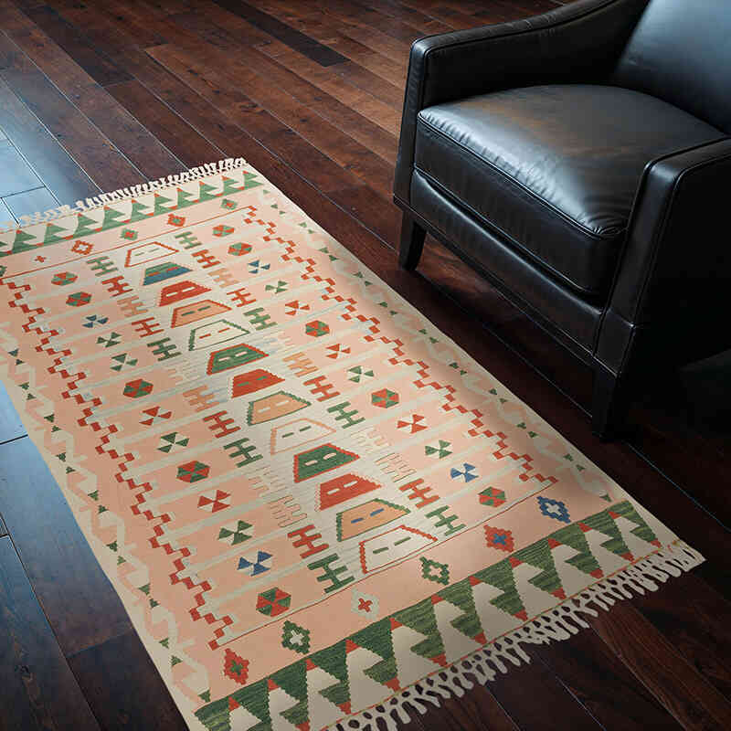 Yeni Kök Boya El Dokuma Kilim - 112 cm x 165 cm - K0080130