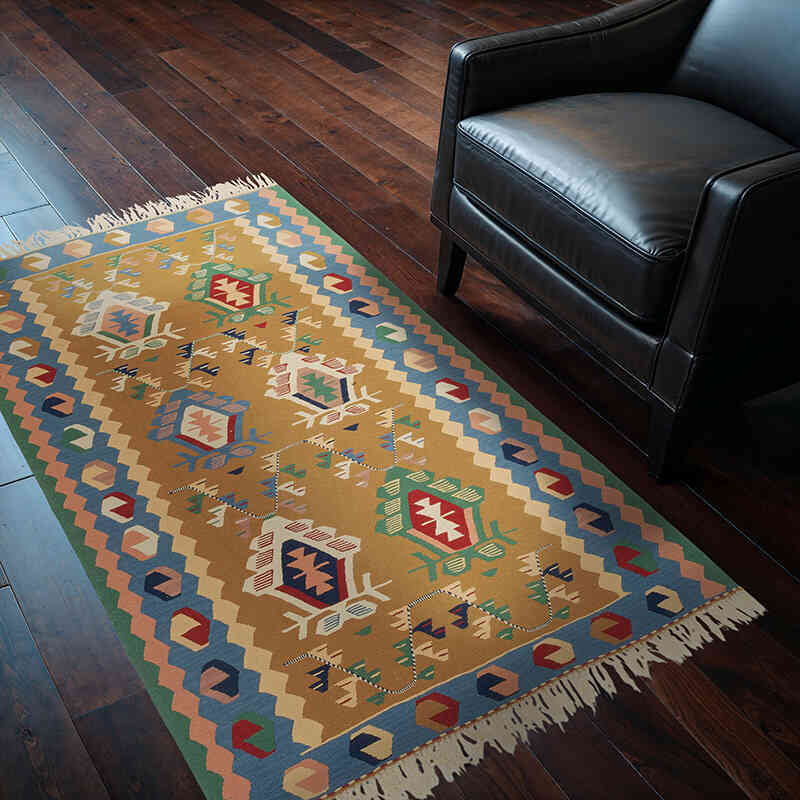 New Handwoven Turkish Kilim Rug - 3' 9" x 5' 7" (45" x 67") - K0080132