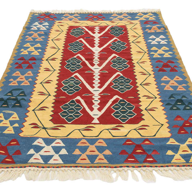 New Handwoven Turkish Kilim Rug - 3' 7" x 5' 5" (43" x 65") - K0080133