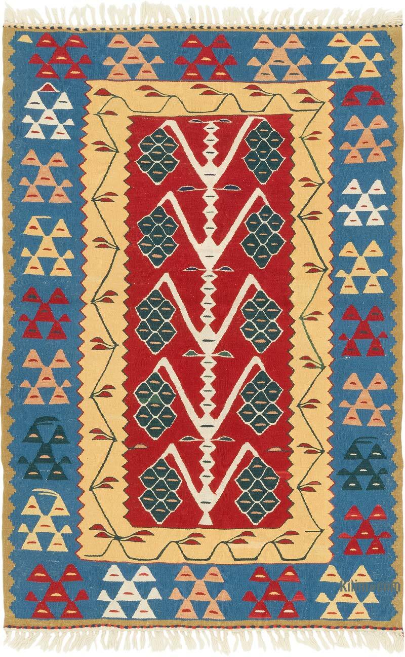 New Handwoven Turkish Kilim Rug - 3' 7" x 5' 5" (43" x 65") - K0080133