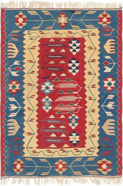 New Handwoven Turkish Kilim Rug - 3' 9" x 5' 3" (45" x 63")