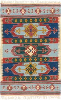 New Handwoven Turkish Kilim Rug - 3' 10" x 5' 11" (46" x 71")
