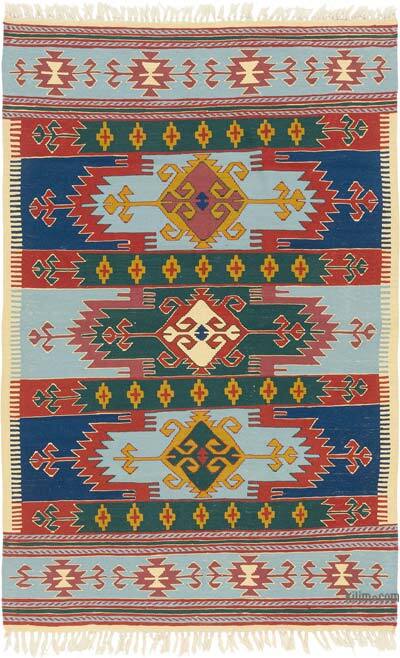 New Handwoven Turkish Kilim Rug - 3' 10" x 5' 11" (46" x 71")