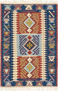 New Handwoven Turkish Kilim Rug - 3' 9" x 5' 6" (45" x 66")