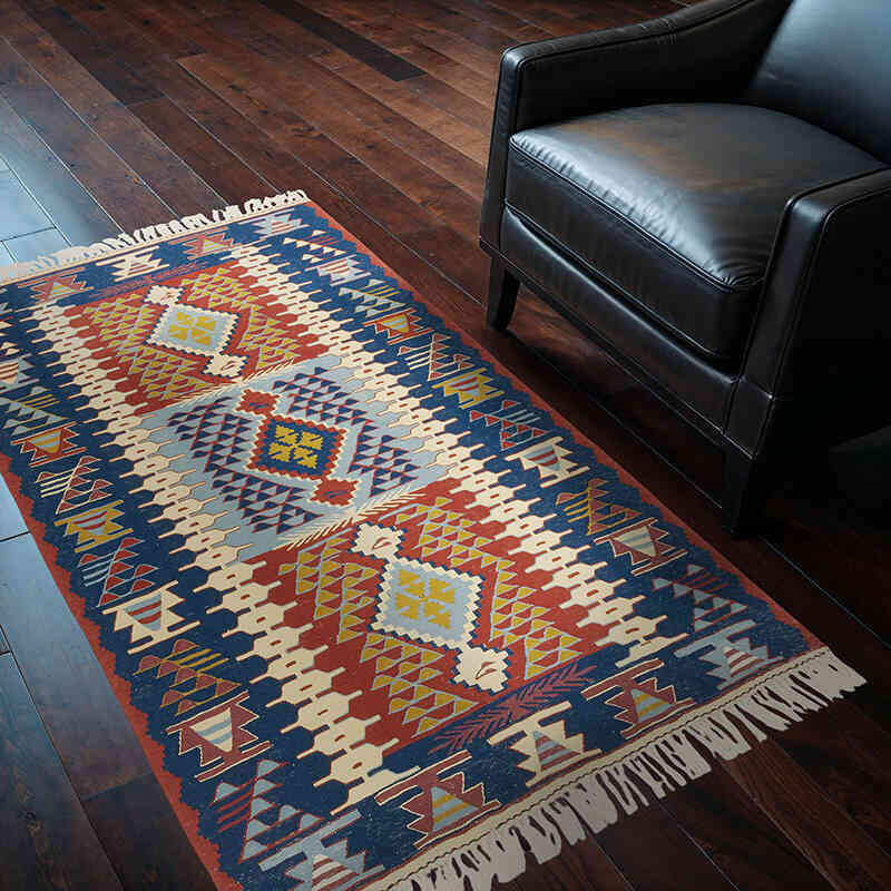 Yeni Kök Boya El Dokuma Kilim - 115 cm x 168 cm - K0080137