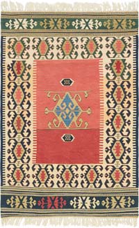 New Handwoven Turkish Kilim Rug - 3' 9" x 5' 7" (45" x 67")