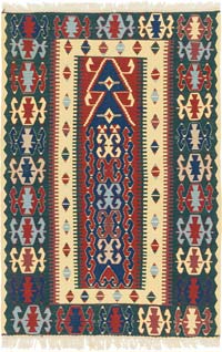 New Handwoven Turkish Kilim Rug - 3' 8" x 5' 6" (44" x 66")