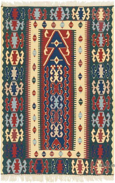 New Handwoven Turkish Kilim Rug - 3' 8" x 5' 6" (44" x 66")