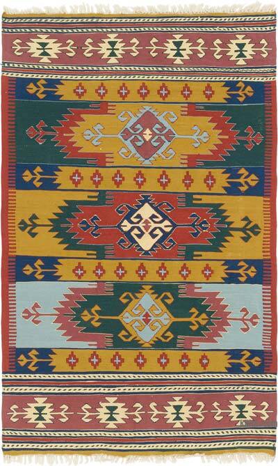 Yeni Kök Boya El Dokuma Kilim - 120 cm x 194 cm