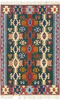 New Handwoven Turkish Kilim Rug - 3' 8" x 5' 8" (44" x 68")