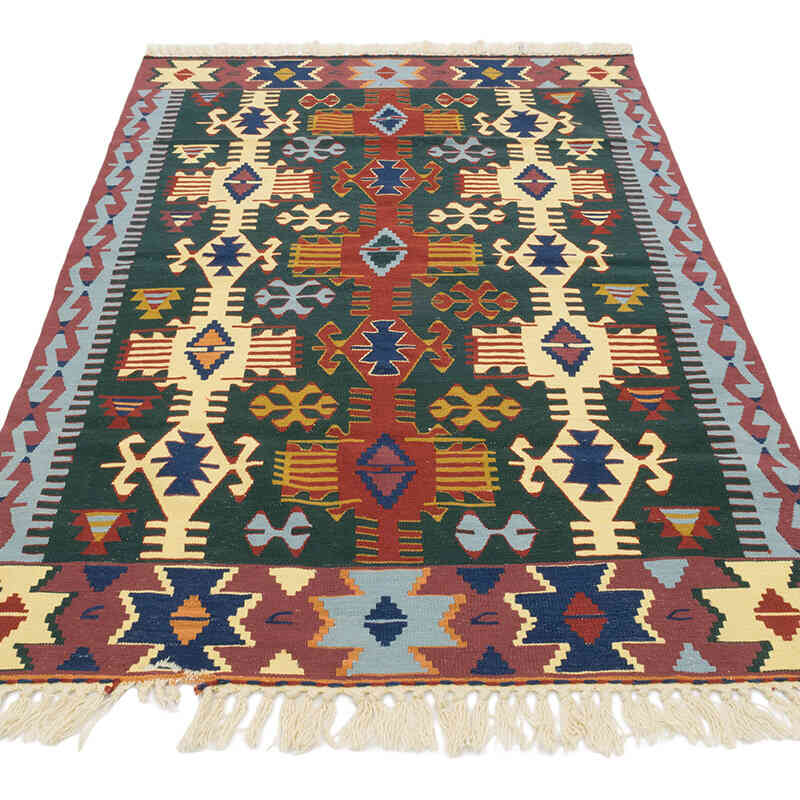 New Handwoven Turkish Kilim Rug - 3' 8" x 5' 8" (44" x 68") - K0080141