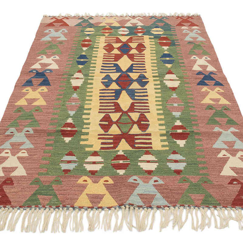 New Handwoven Turkish Kilim Rug - 3' 8" x 5' 6" (44" x 66") - K0080142