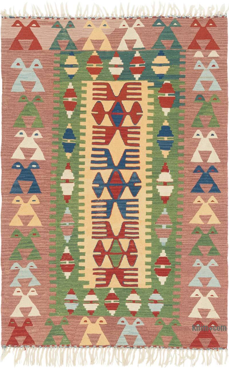 New Handwoven Turkish Kilim Rug - 3' 8" x 5' 6" (44" x 66") - K0080142