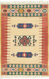 New Handwoven Turkish Kilim Rug - 3' 8" x 5' 5" (44" x 65")