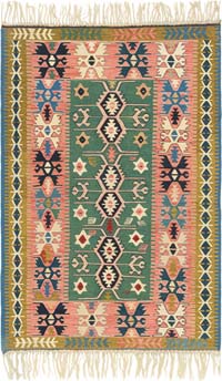 New Handwoven Turkish Kilim Rug - 4'  x 5' 10" (48" x 70")