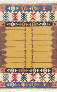 New Handwoven Turkish Kilim Rug - 3' 9" x 5' 7" (45" x 67")