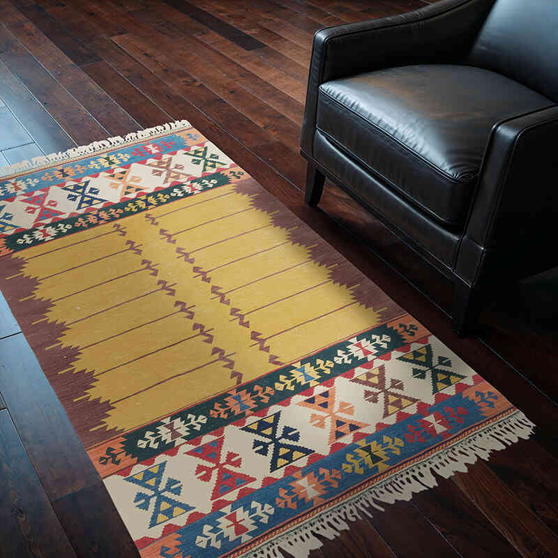 Yeni Kök Boya El Dokuma Kilim - 115 cm x 170 cm - K0080146